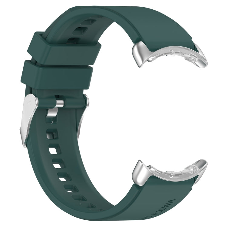 For Google Pixel Watch Metal Connector + Solid Color Silicone Watch Band(Green) by bashfashion