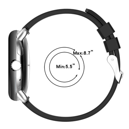 For Google Pixel Watch Metal Connector + Solid Color Silicone Watch Band(Burgundy) by bashfashion