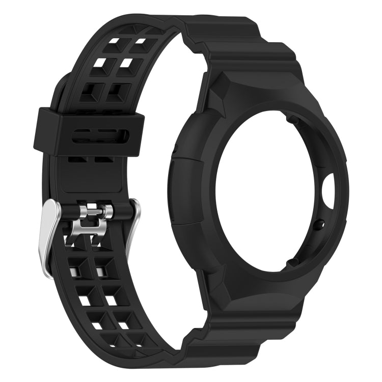 For Google Pixel Watch Integrated Fully Enclosed Silicone Watch Band(Black) by bashfashion