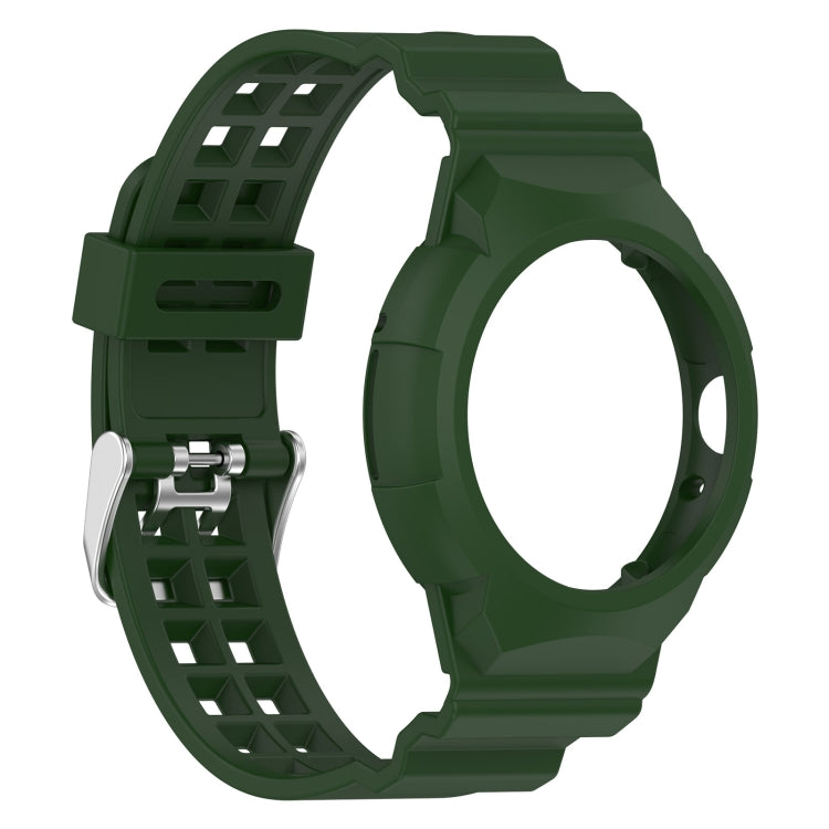 For Google Pixel Watch Integrated Fully Enclosed Silicone Watch Band(Army Green) by bashfashion