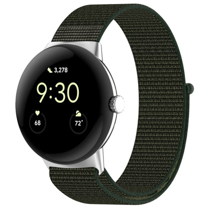 For Google Pixel Watch Nylon Weave Watch Band(Army Green) by bashfashion