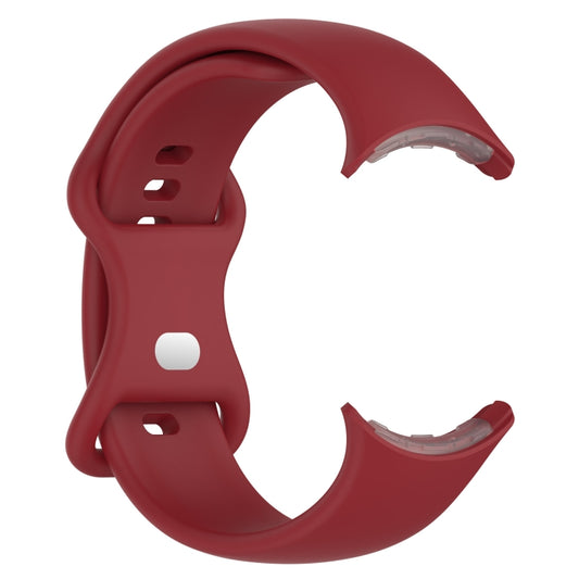 For Google Pixel Watch Loop Type Solid Color Silicone Watch Band, Size:L(Red) by bashfashion