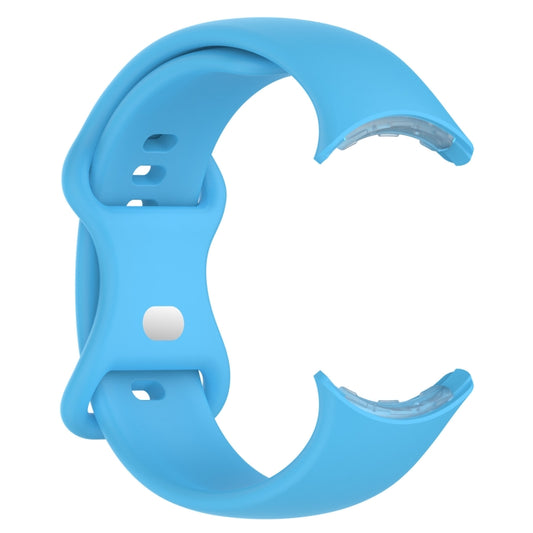 For Google Pixel Watch Loop Type Solid Color Silicone Watch Band, Size:L(Sky Blue) by bashfashion