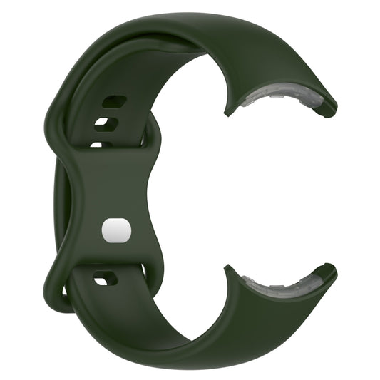 For Google Pixel Watch Loop Type Solid Color Silicone Watch Band, Size:L(Dark Green) by bashfashion