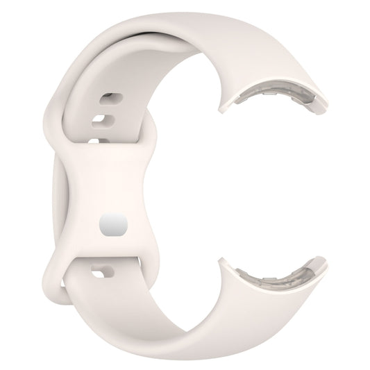 For Google Pixel Watch Loop Type Solid Color Silicone Watch Band, Size:S(Milky White) by bashfashion