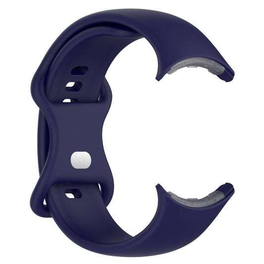 For Google Pixel Watch Loop Type Solid Color Silicone Watch Band, Size:S(Dark Blue) by bashfashion