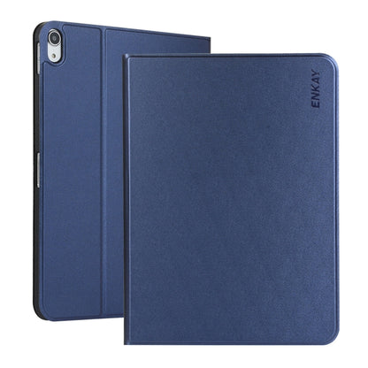 For iPad 2025 / 2022 ENKAY PC Back Cover Smart Leather Tablet Case with Pen Slot & Holder(Dark Blue) by ENKAY