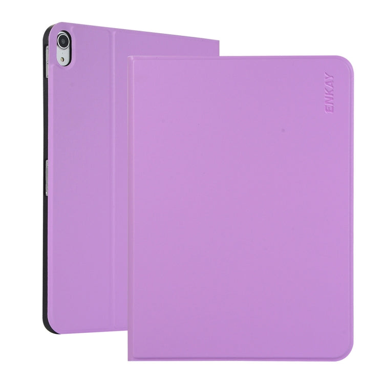 For iPad 2025 / 2022 ENKAY PC Back Cover Smart Leather Tablet Case with Pen Slot & Holder(Purple) by ENKAY