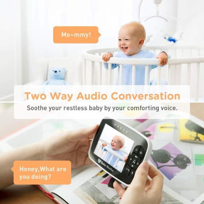 SM935 3.5 inch LCD Screen Wireless Video Baby Monitor Night Vision Two-Way Audio IP Camera(EU Plug) by bashfashion