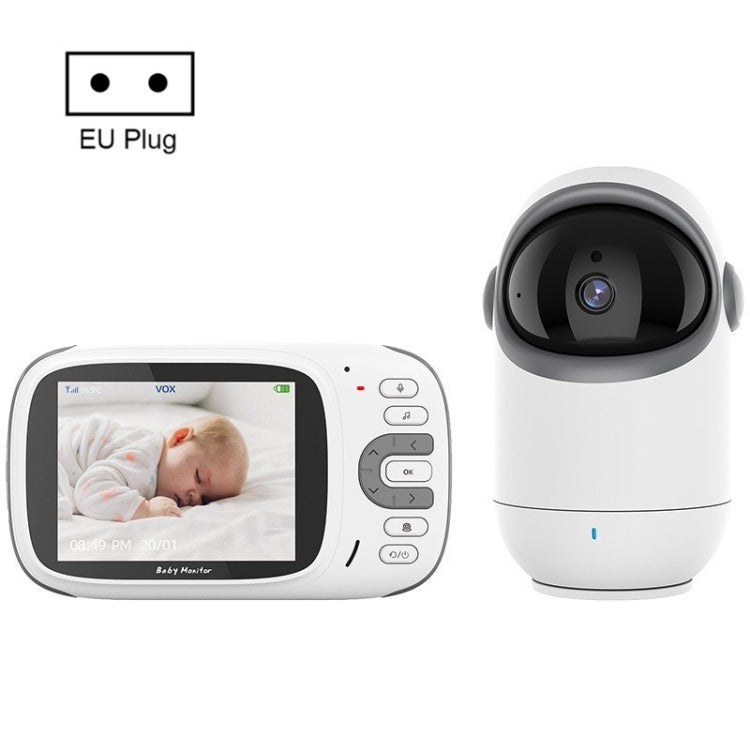 VB802 3.2 inch Baby Monitor Wireless Digital Video Rotating Camera(EU Plug) by bashfashion