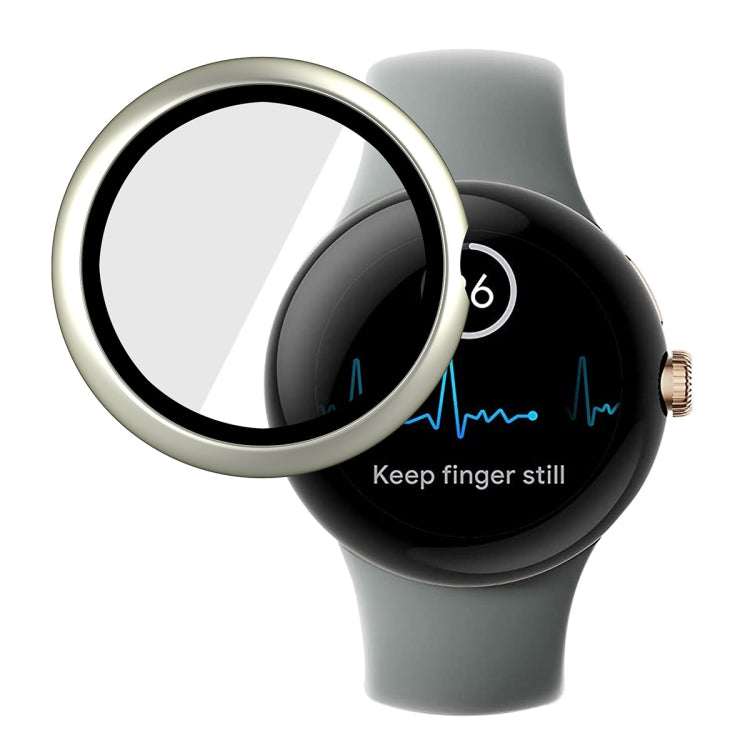 For Google Pixel Watch ENKAY Hat-Prince Full Coverage PC Frame + 9H Tempered Glass Case(Star Silver) by bashfashion