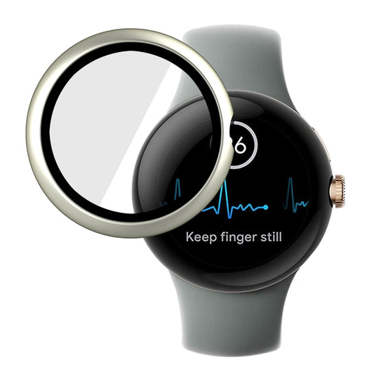 For Google Pixel Watch ENKAY Hat-Prince Full Coverage PC Frame + 9H Tempered Glass Case(Star Silver) by bashfashion