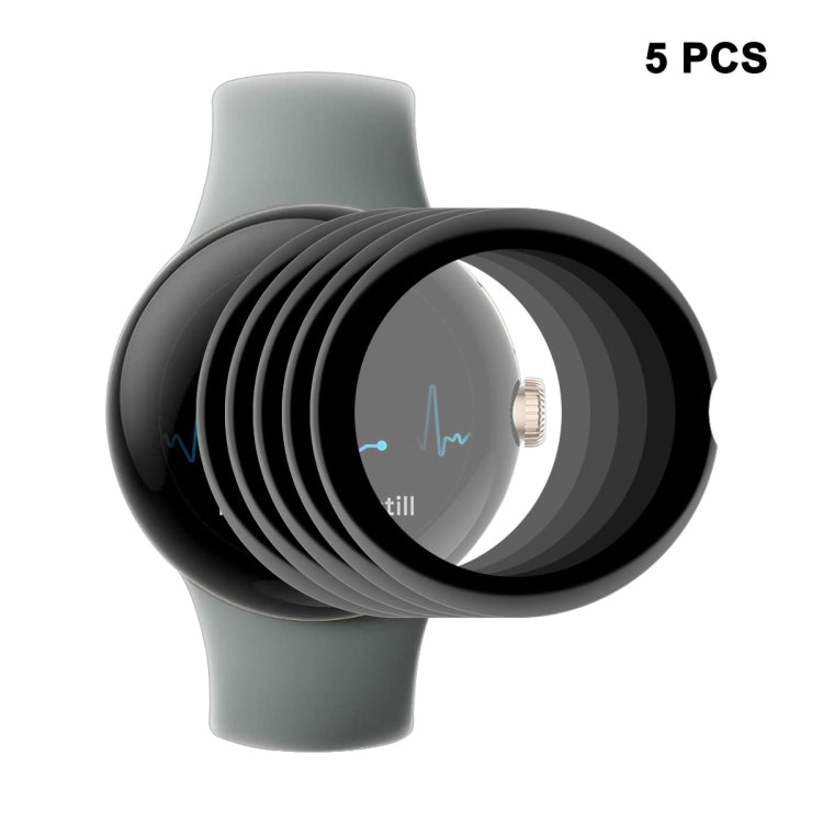 5pcs For Google Pixel Watch ENKAY 3D Full Coverage Soft PC Edge + PMMA HD Screen Protector Film by ENKAY