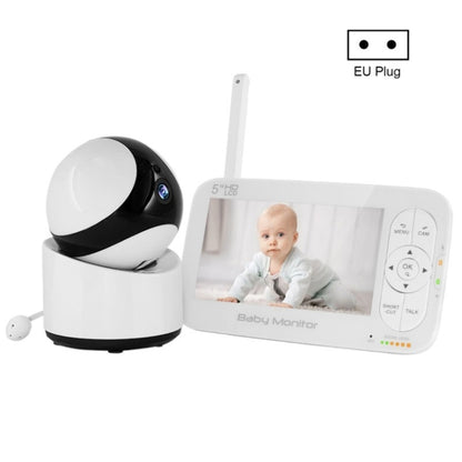 DY55A Built-in Lullabies Video Babyphone 5 inch Screen Digital Wireless Baby Monitor Camera(EU Plug) by bashfashion