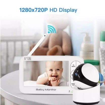 DY55A Built-in Lullabies Video Babyphone 5 inch Screen Digital Wireless Baby Monitor Camera(AU Plug) by bashfashion