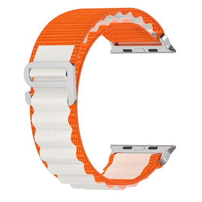 Double Color Nylon Watch Band For Apple Watch Ultra 49mm(Orange+Starlight) by bashfashion