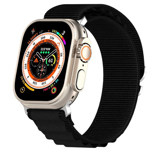 Double Color Nylon Watch Band For Apple Watch Ultra 49mm(Black) by bashfashion