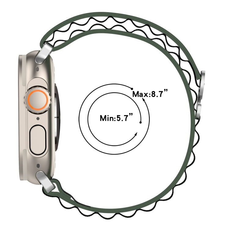 Double Color Nylon Watch Band For Apple Watch Ultra 49mm(Black) by bashfashion