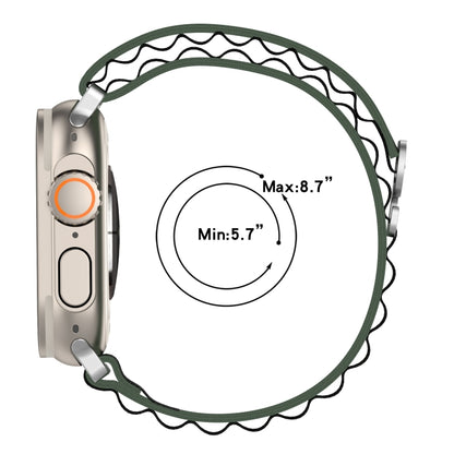 Double Color Nylon Watch Band For Apple Watch Ultra 49mm(Green+Black) by bashfashion