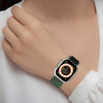 Double Color Nylon Watch Band For Apple Watch Ultra 49mm(Orange+Starlight) by bashfashion