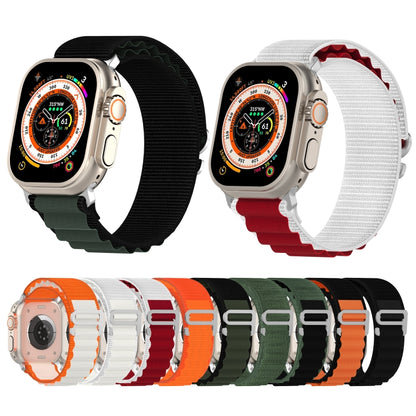 Double Color Nylon Watch Band For Apple Watch Series 9&8&7 41mm / SE 3&SE 2&6&SE&5&4 40mm / 3&2&1 38mm(Orange) by bashfashion