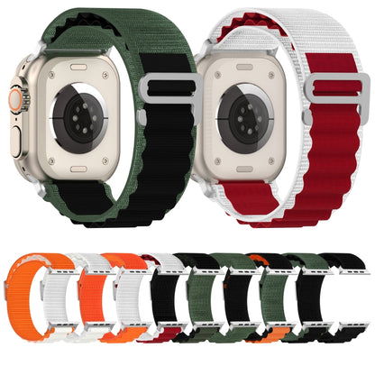 Double Color Nylon Watch Band For Apple Watch Series 9&8&7 41mm / SE 3&SE 2&6&SE&5&4 40mm / 3&2&1 38mm(Orange) by bashfashion
