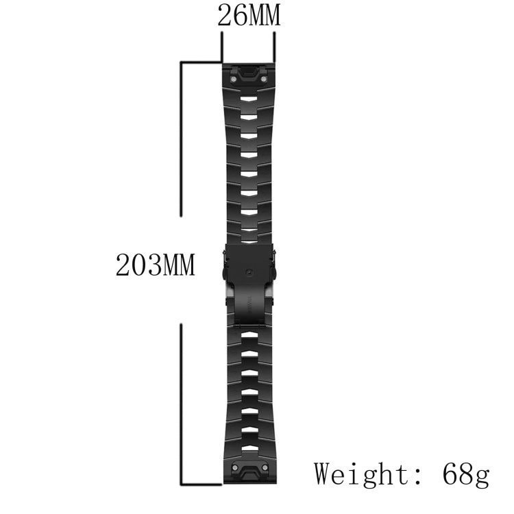 For Garmin Fenix 3 HR 26mm Titanium Alloy Quick Release Watch Band(Titanium Gray) by bashfashion
