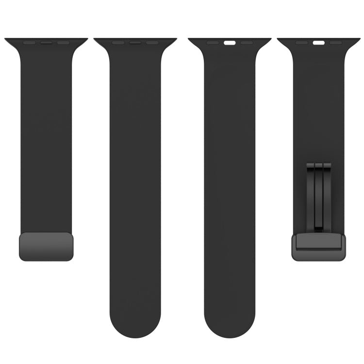 Magnetic Black Buckle Smooth Silicone Watch Band For Apple Watch Ultra 49mm(Starlight Color) by bashfashion