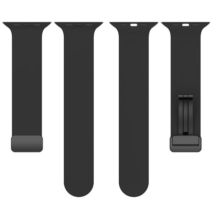 Magnetic Black Buckle Smooth Silicone Watch Band For Apple Watch Ultra 49mm(Yellow) by bashfashion