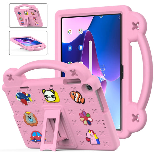 For Lenovo Tab M10 3rd Gen TB328FU / TB328XU 2022 10.1 Handle Kickstand Children EVA Shockproof Tablet Case(Pink) by bashfashion