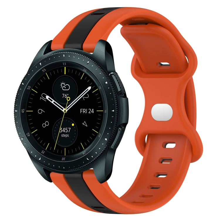 For Samsung Galaxy Watch 42mm 20mm Butterfly Buckle Two-Color Silicone Watch Band(Orange+Black) by bashfashion
