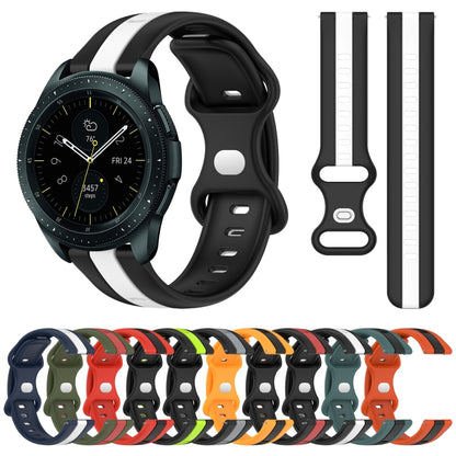For Samsung Galaxy Watch 42mm 20mm Butterfly Buckle Two-Color Silicone Watch Band(Orange+Black) by bashfashion