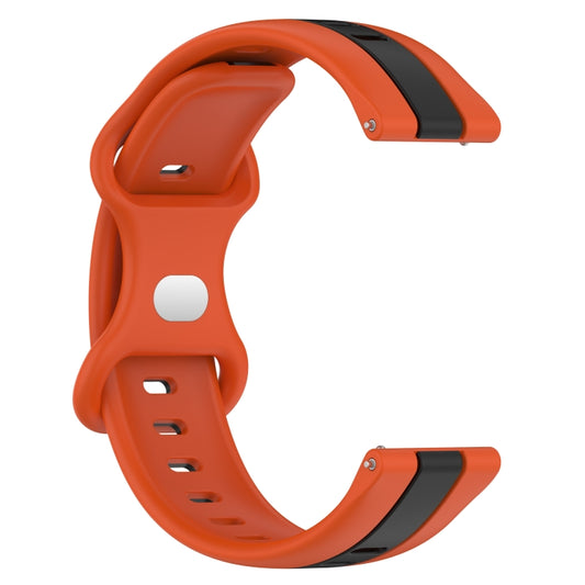 For Garmin Approach S40 20mm Butterfly Buckle Two-Color Silicone Watch Band(Orange+Black) by bashfashion