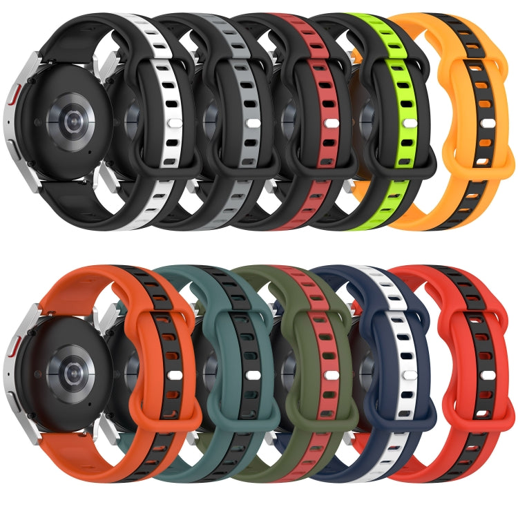 For Garmin Forerunner Sq2 20mm Butterfly Buckle Two-Color Silicone Watch Band(Orange+Black) by bashfashion