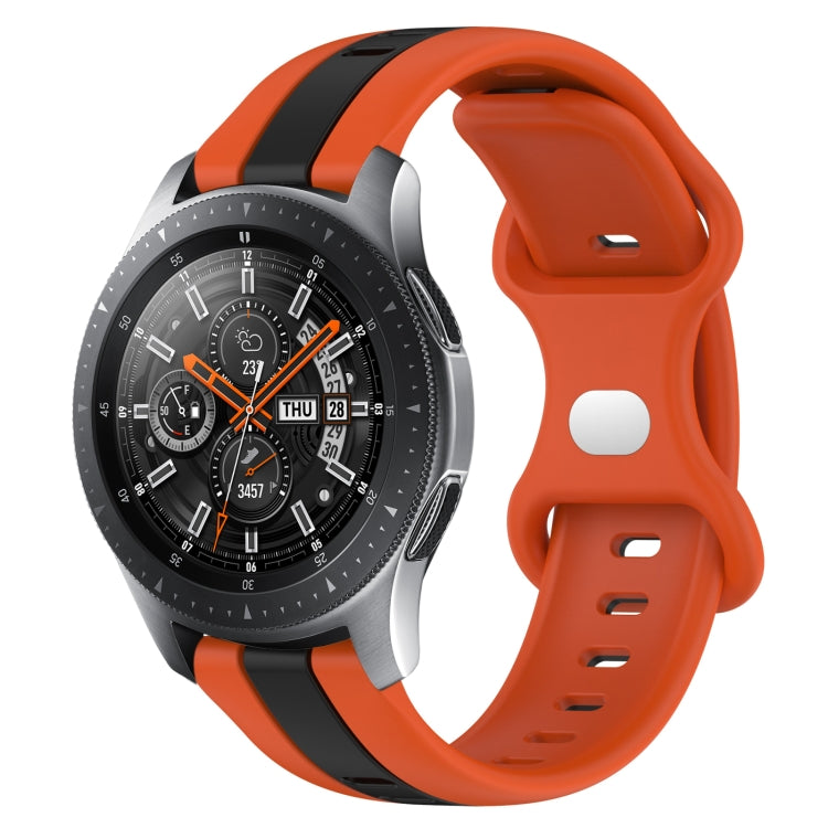 For Samsung Galaxy Watch 46mm 22mm Butterfly Buckle Two-Color Silicone Watch Band(Orange+Black) by bashfashion