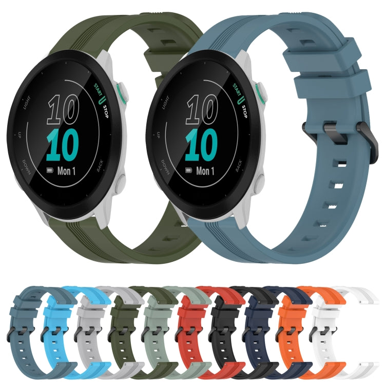 For Garmin Forerunner 158 20mm Concave Striped Slicone Watch Band(White) by bashfashion