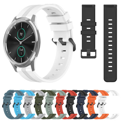 For Garmin Garminmove Luxe 20mm Concave Striped Slicone Watch Band(White) by bashfashion
