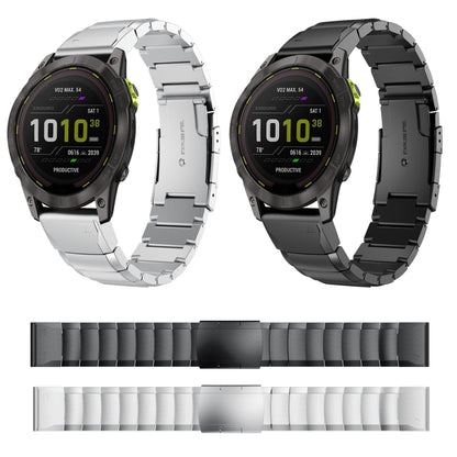 For Garmin Enduro 2 26mm Tortoise Shell Stainless Steel Watch Band(Sliver) by bashfashion