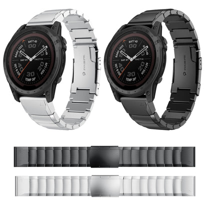 For Garmin Tactix 7 26mm Tortoise Shell Stainless Steel Watch Band(Sliver) by bashfashion