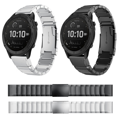 For Garmin Tactix Delta 26mm Tortoise Shell Stainless Steel Watch Band(Sliver) by bashfashion