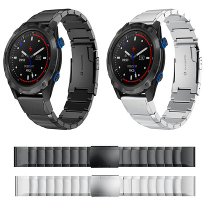 For Garmin Descent MK 2 26mm Tortoise Shell Stainless Steel Watch Band(Sliver) by bashfashion