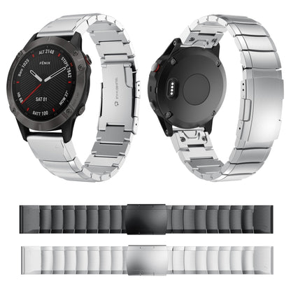 For Garmin Fenix 6 Sapphire GPS 22mm Tortoise Shell Stainless Steel Watch Band(Silver) by bashfashion