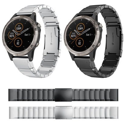 For Garmin Fenix 5 Plus 22mm Tortoise Shell Stainless Steel Watch Band(Silver) by bashfashion