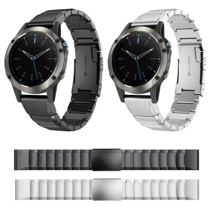 For Garmin Quatix 5 22mm Tortoise Shell Stainless Steel Watch Band(Silver) by bashfashion