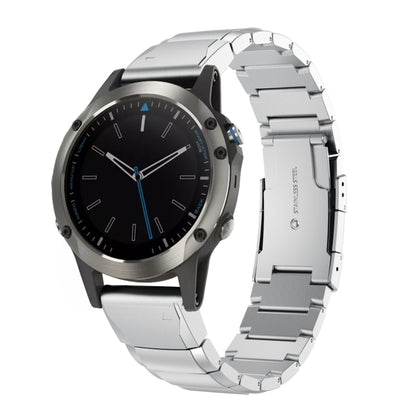 For Garmin Quatix 5 Sapphire 22mm Tortoise Shell Stainless Steel Watch Band(Silver) by bashfashion