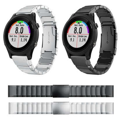 For Garmin Forerunner 935 22mm Tortoise Shell Stainless Steel Watch Band(Silver) by bashfashion