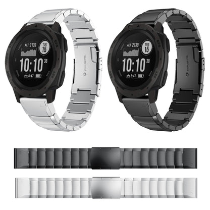 For Garmin Instinct 22mm Tortoise Shell Stainless Steel Watch Band(Silver) by bashfashion