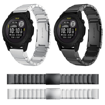 For Garmin Descent G1 22mm Tortoise Shell Stainless Steel Watch Band(Silver) by bashfashion