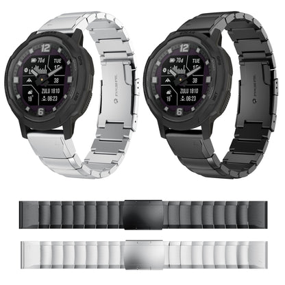 For Garmin Instinct Crossover Solar 22mm Tortoise Shell Stainless Steel Watch Band(Silver) by bashfashion