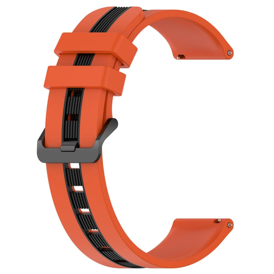 For Garmin Vivomove Sport 20mm Vertical Two-Color Silicone Watch Band(Orange+Black) by bashfashion